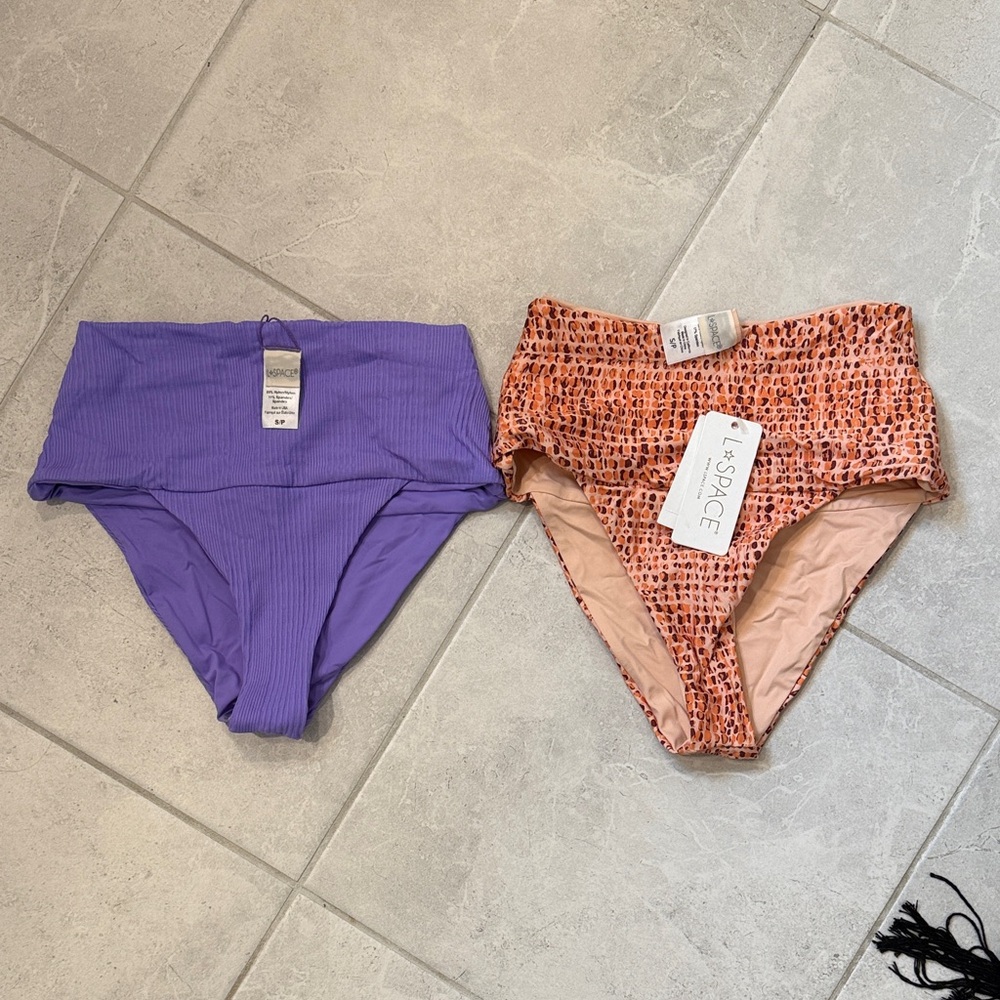 L*Space desi Bottoms lot - Lavender and Coral Print